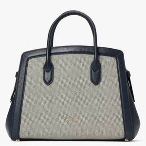KATE SPADE Knott Canvas & Pebbled Leather
Satchel - Blazer Blue color